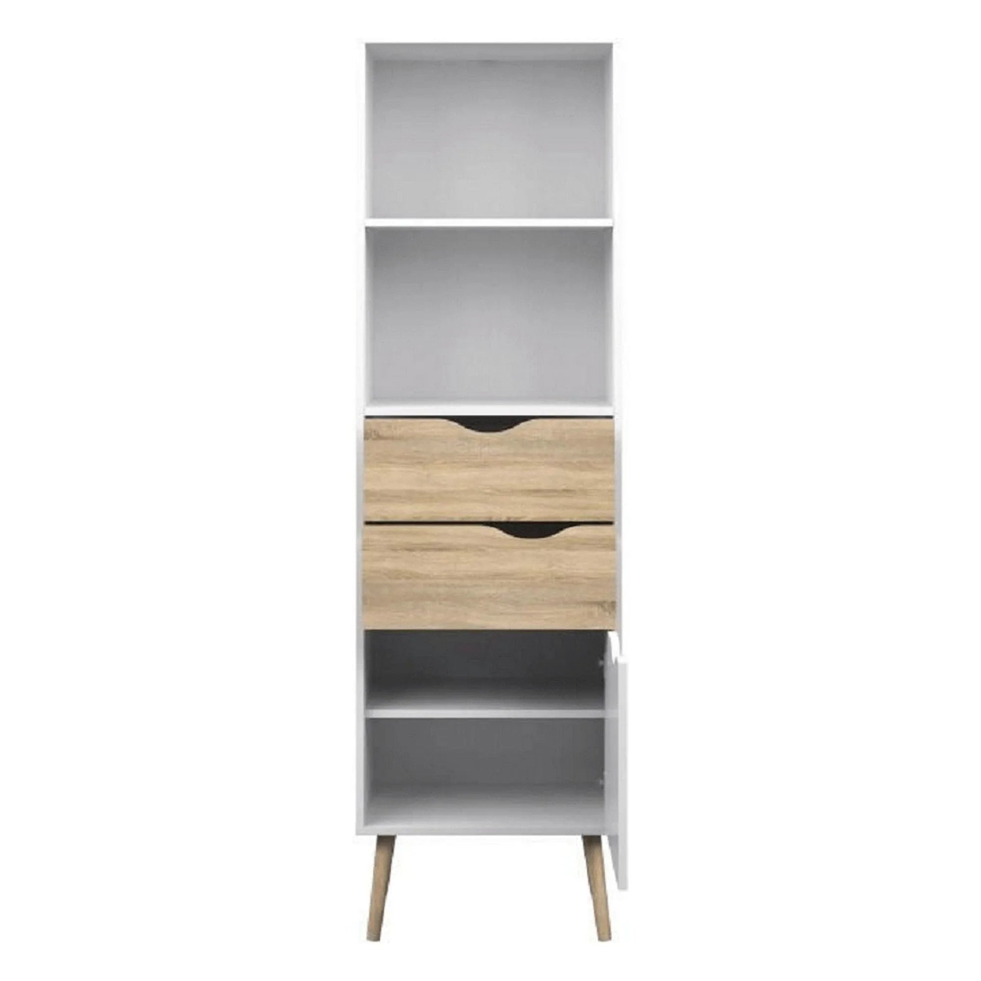 Vitrina OSLO 75382, alb/stejar sonoma, PAL melaminat, 50x39x171 cm