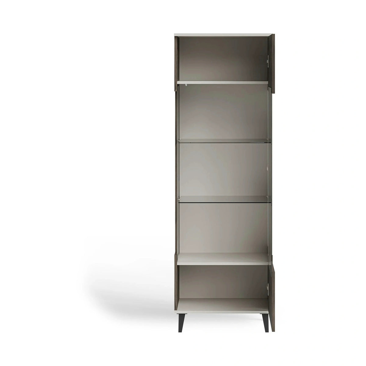 Vitrina RANDOM, nuc/casmir/negru, PAL furniruit/polipropilena, 60x40x182 cm