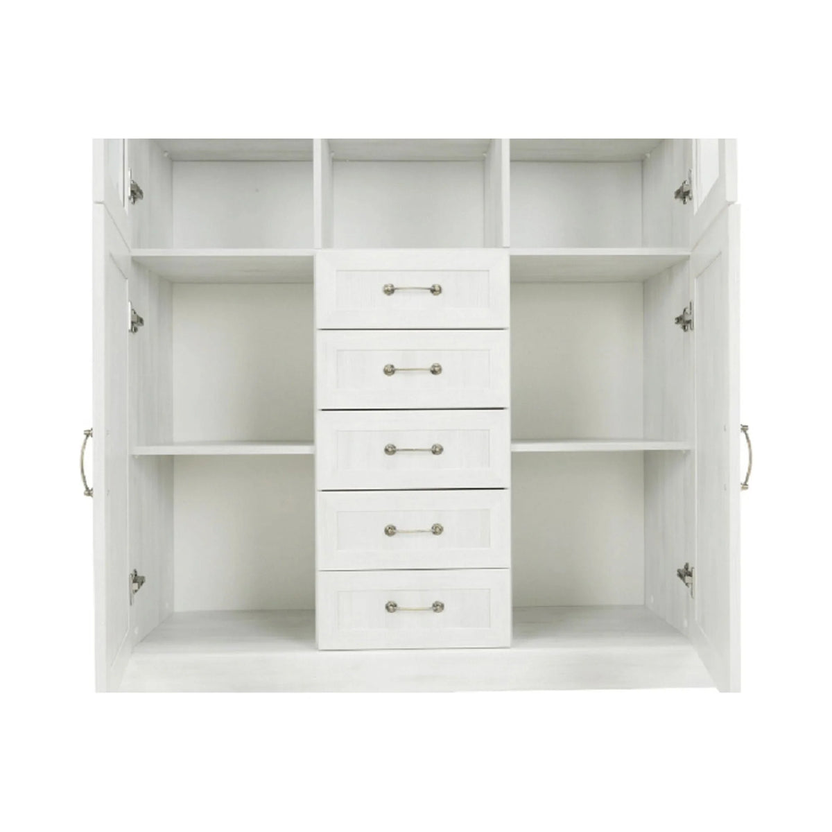 Vitrina ROYAL W2D, pin nordic/stejar salbatic, PAL melaminat/plinte decorative/metal/sticla, 127x39x187 cm