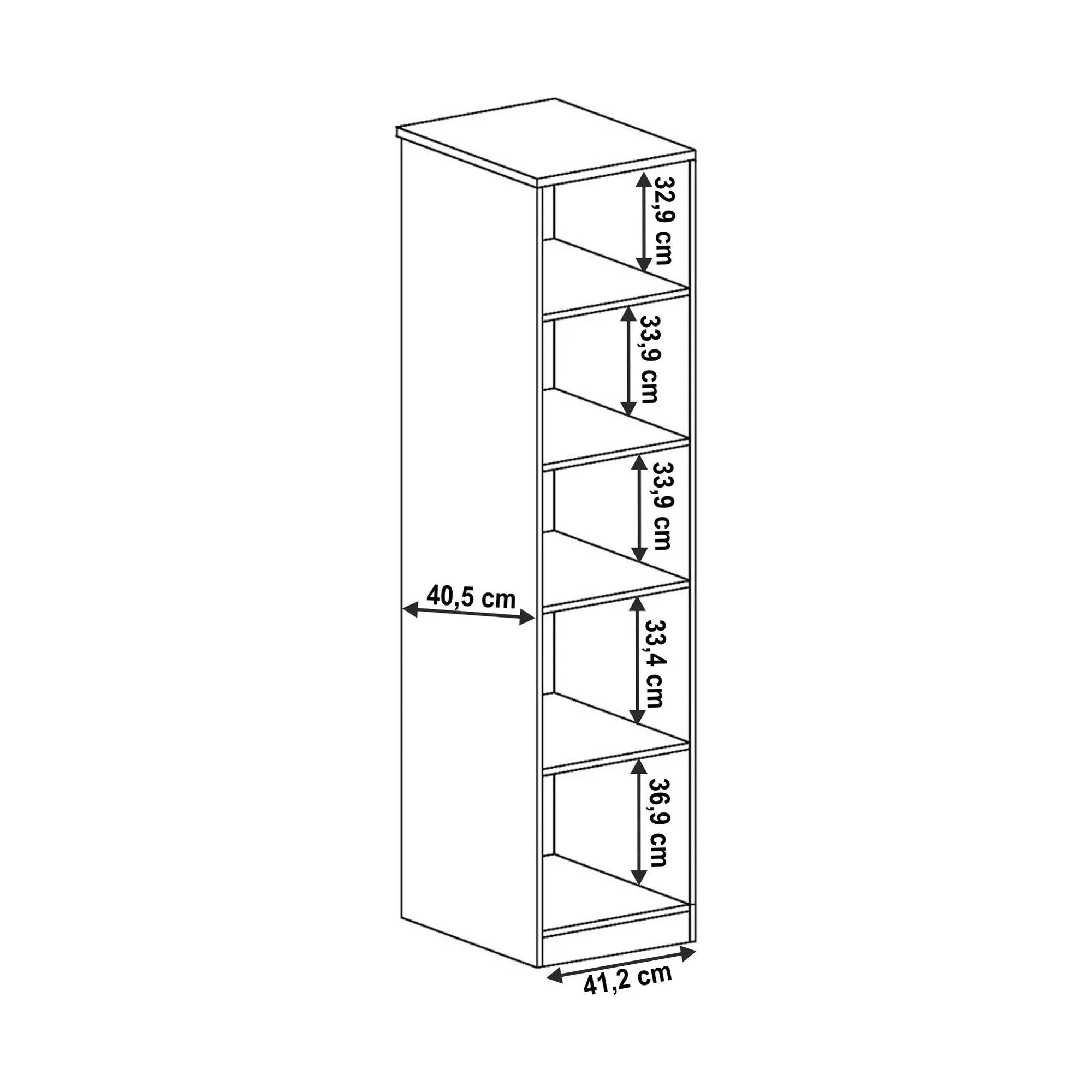 Vitrina TEDY tip T10, stejar lefkas, PAL melaminat/sticla, 46x44x191 cm