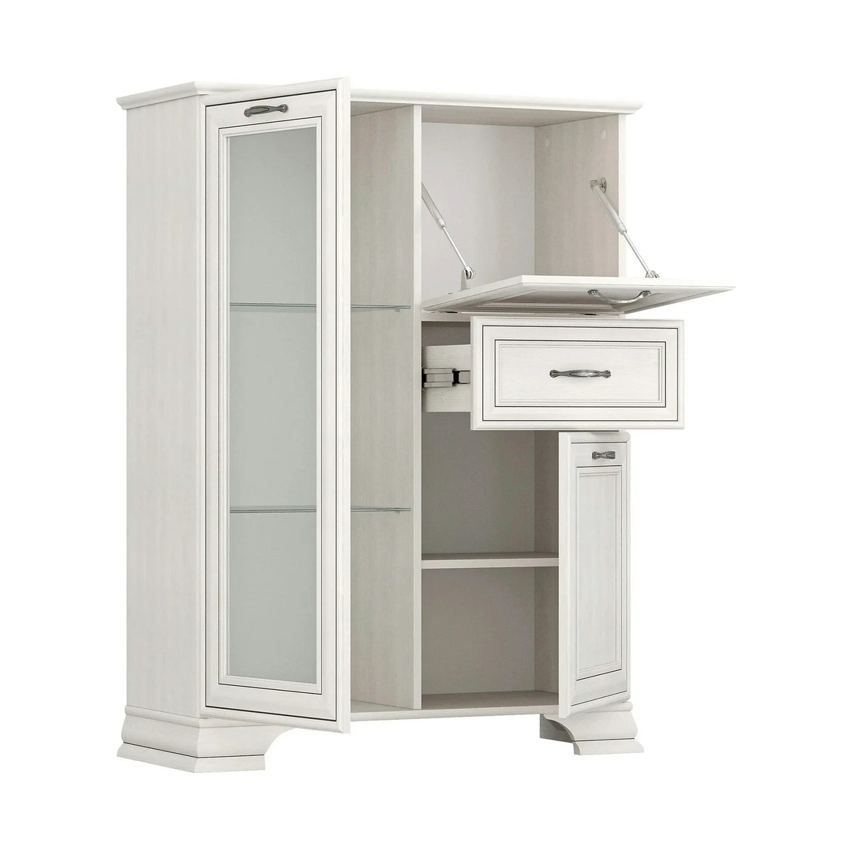Vitrina TIFFANY II, grej, PAL, 94x37x125 cm