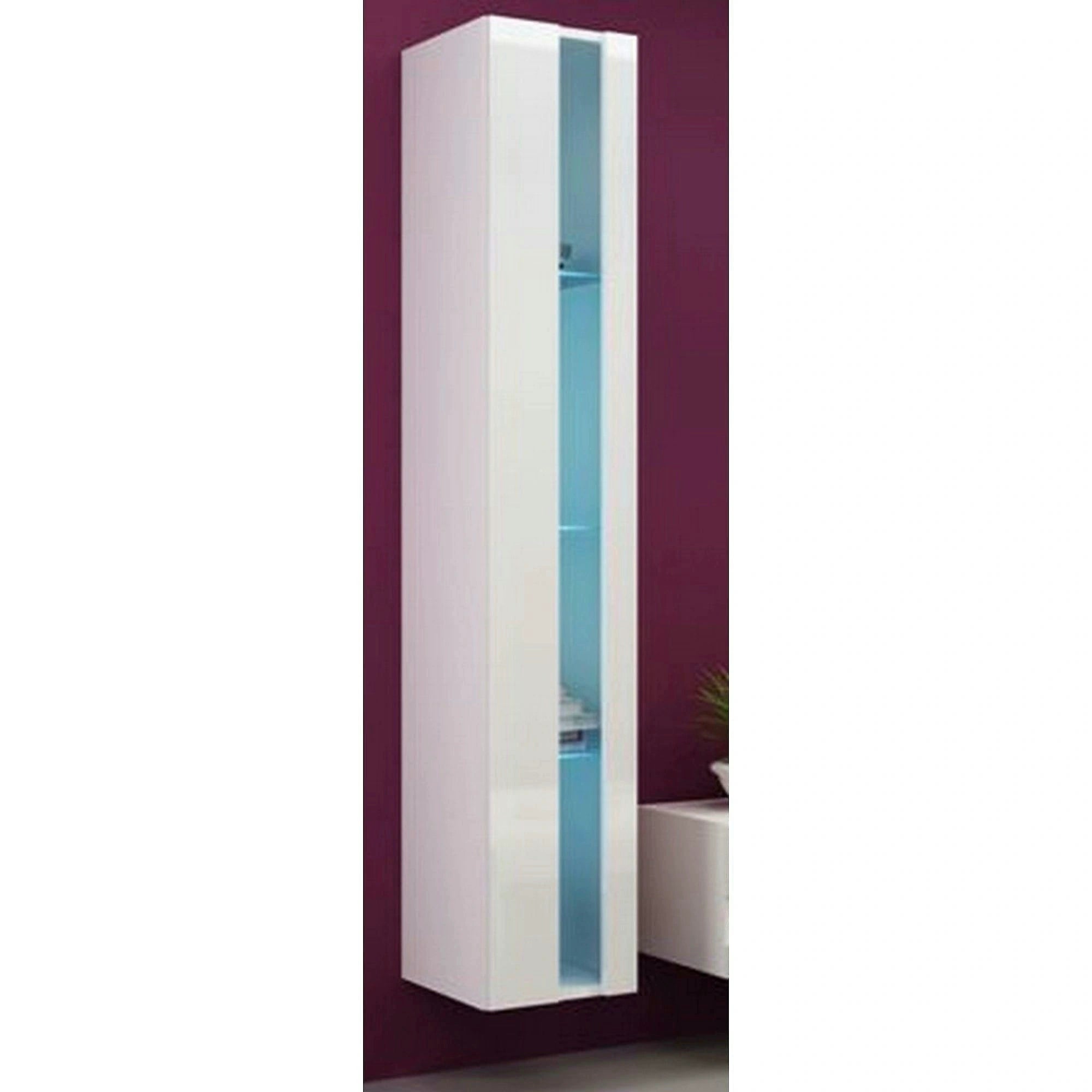 Vitrina VIGO NEW 180, alb, PAL laminat/MDF laminat, 40x30x180 cm