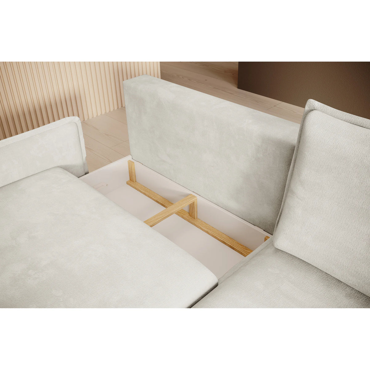 Coltar extensibil GLOSSY, personalizabil materiale Gama Premium, cu lada depozitare, 226x162x88 cm