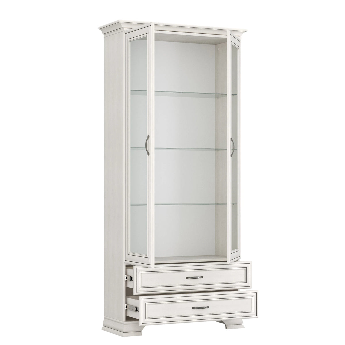 Vitrina TIFFANY, crem, PAL laminat, 99x40x212 cm