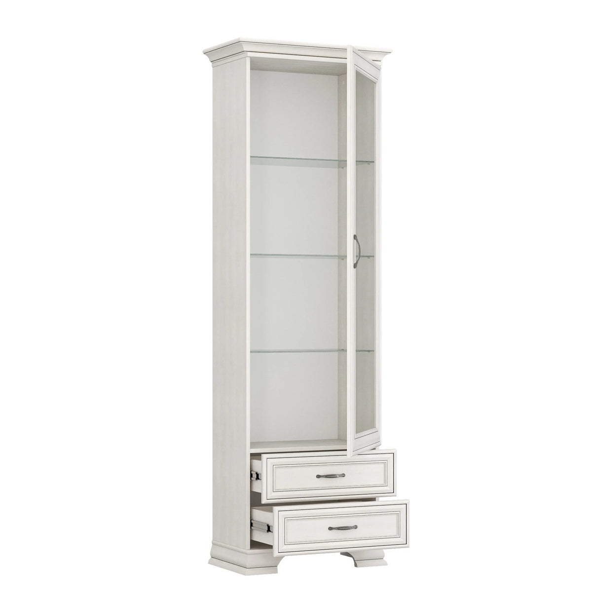 Vitrina TIFFANY, crem, PAL laminat, 69x40x212 cm