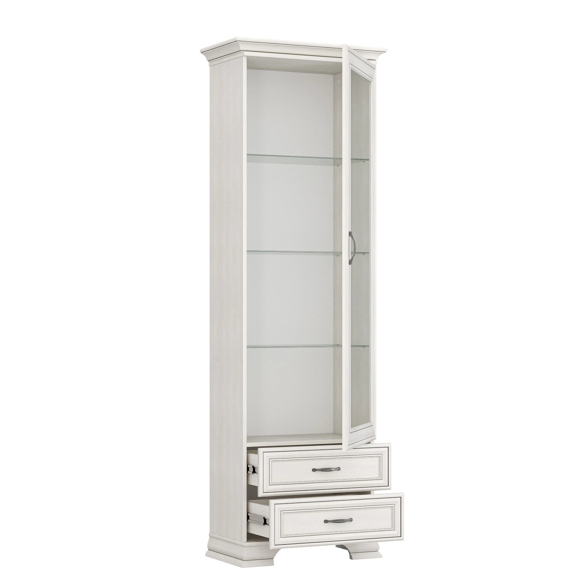 Vitrina TIFFANY, crem, PAL laminat, 69x40x212 cm