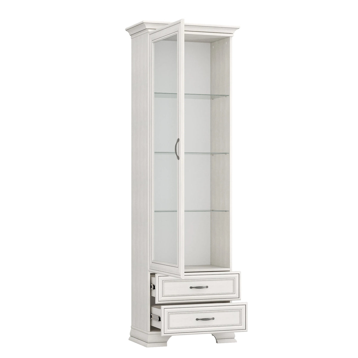 Vitrina TIFFANY, crem, PAL laminat, 69x40x212 cm
