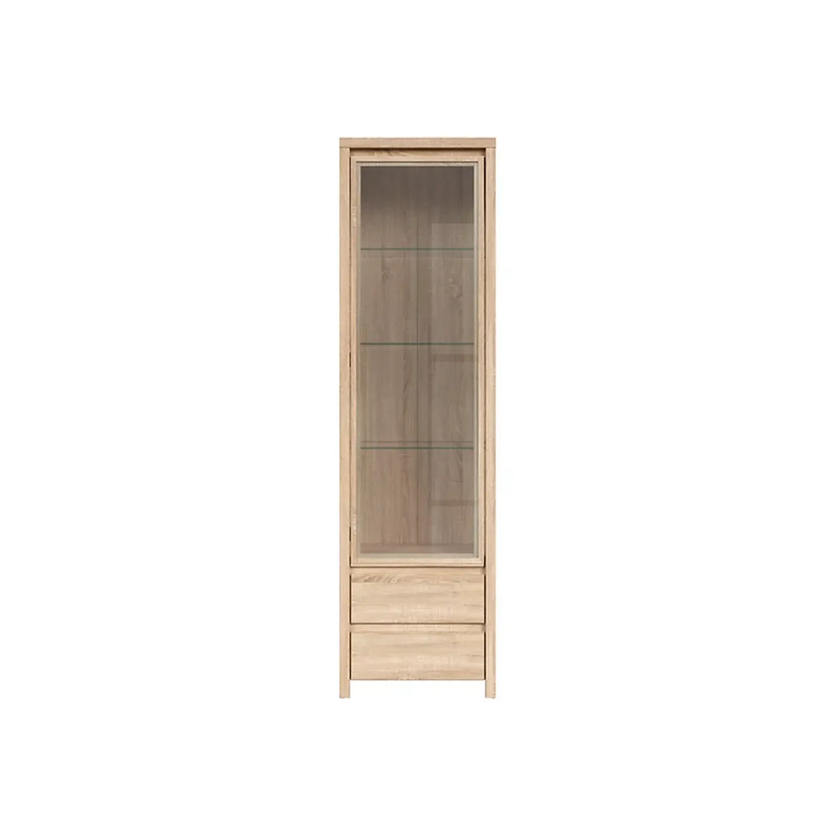 Vitrina KASPIAN, stejar sonoma, PAL/sticla, 56x41x201 cm