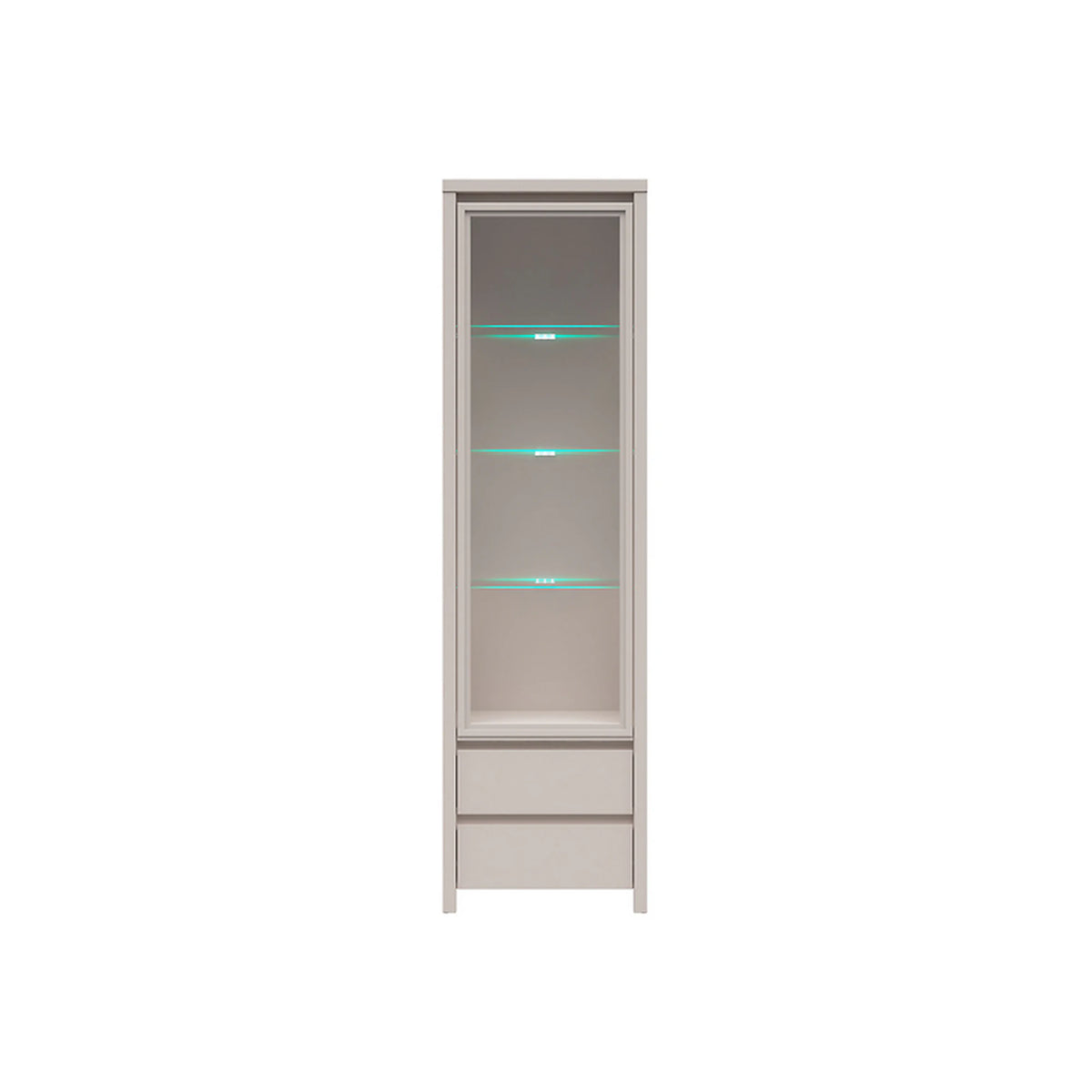 Vitrina KASPIAN, casmir, PAL/sticla, 56x41x201 cm