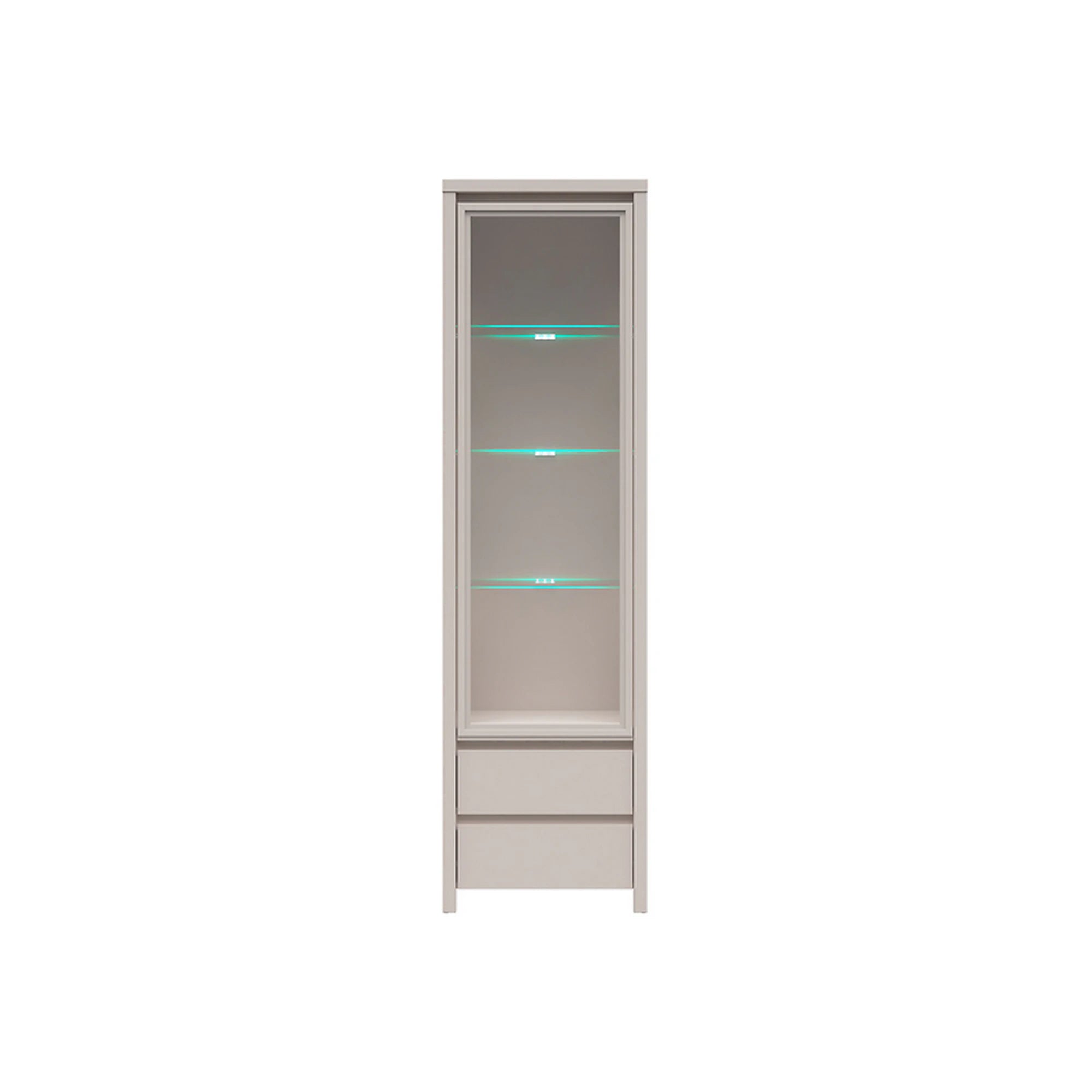 Vitrina KASPIAN, casmir, PAL/sticla, 56x41x201 cm