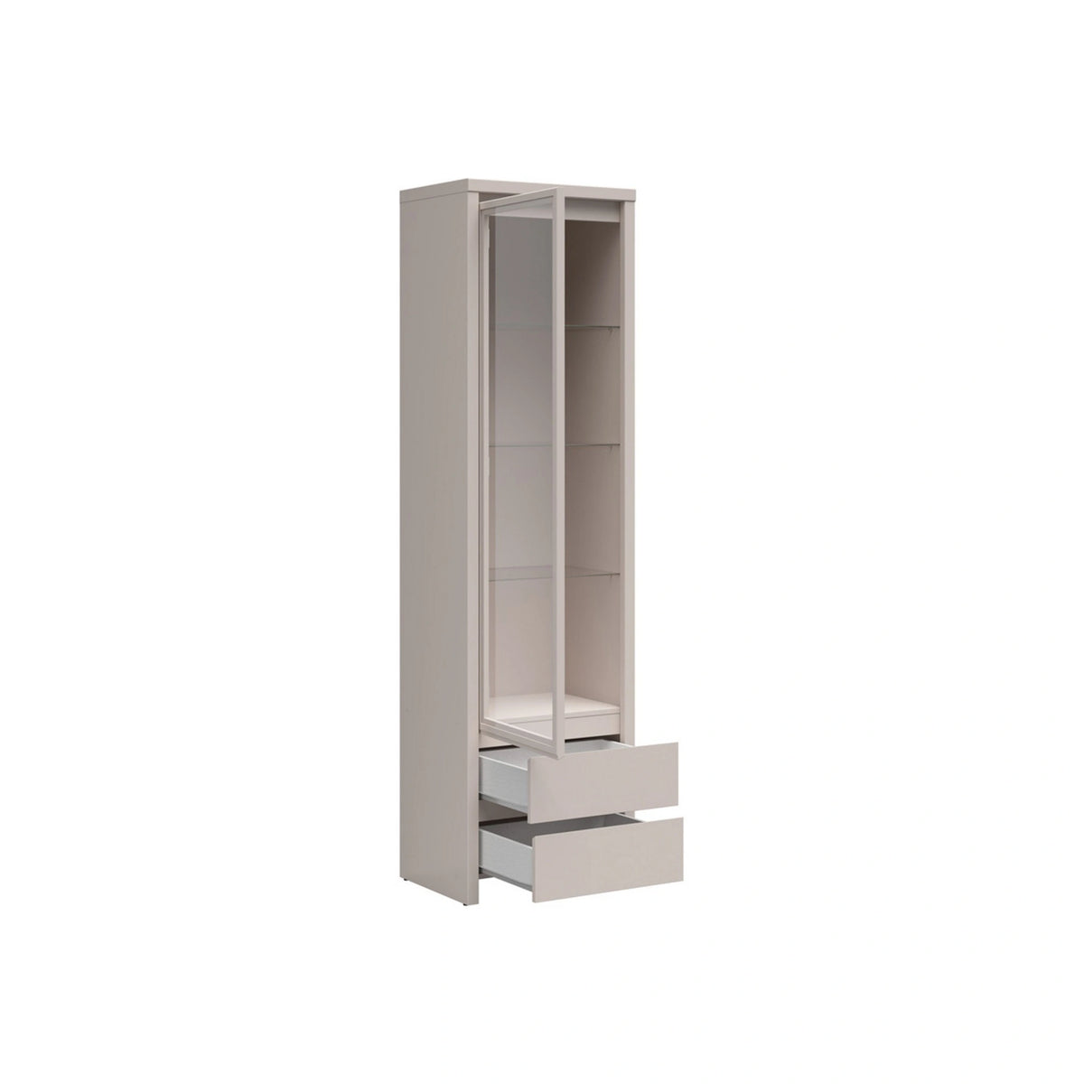 Vitrina KASPIAN, casmir, PAL/sticla, 56x41x201 cm