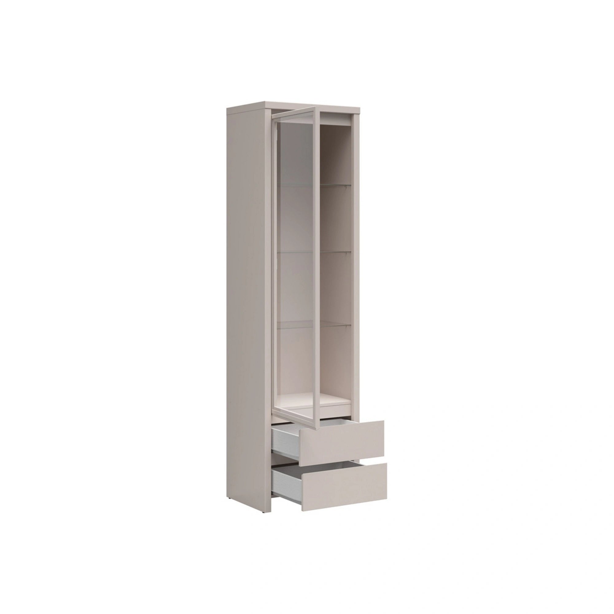 Vitrina KASPIAN, casmir, PAL/sticla, 56x41x201 cm