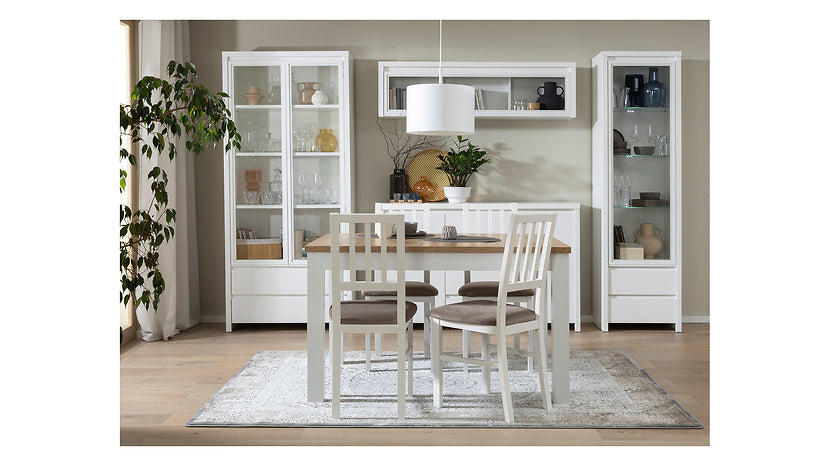 Vitrina KASPIAN, alb, PAL, 90x41x201 cm