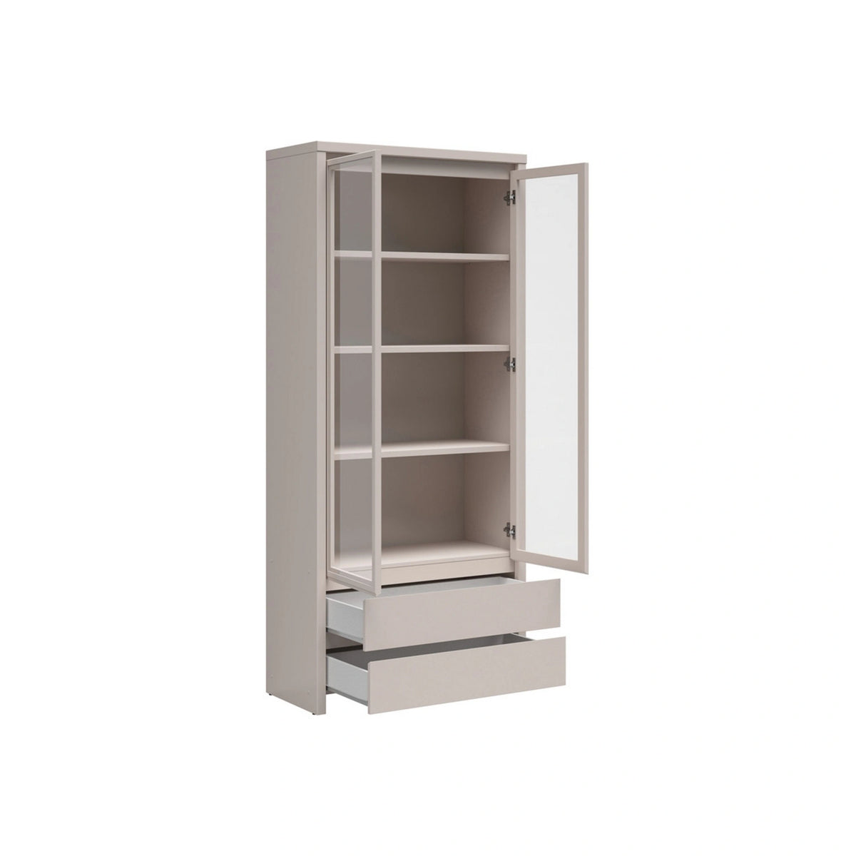 Vitrina KASPIAN, casmir, PAL/sticla, 90x41x201 cm