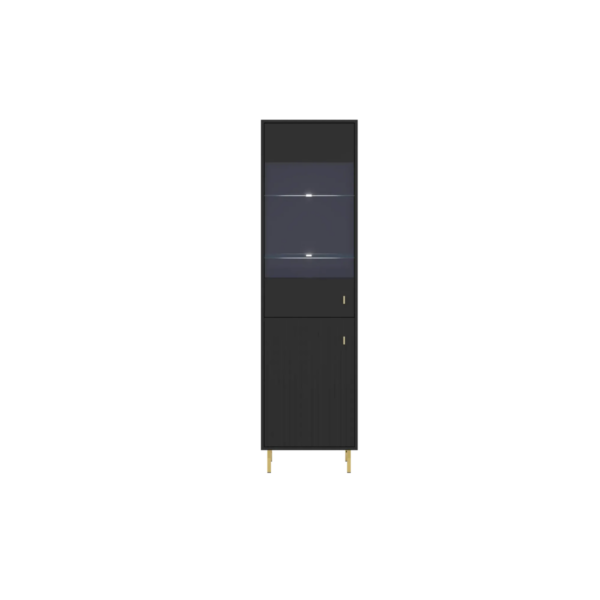 Vitrina living PIANO, negru, PAL, 52x40x190 cm