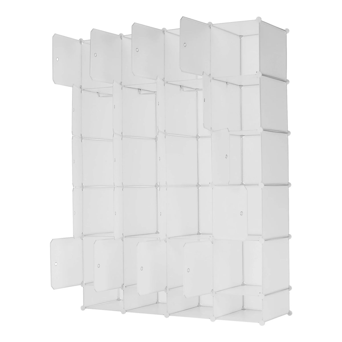 Dulap ZAFOD, alb, metal/plastic, cu 12 usi, 148x46x202 cm