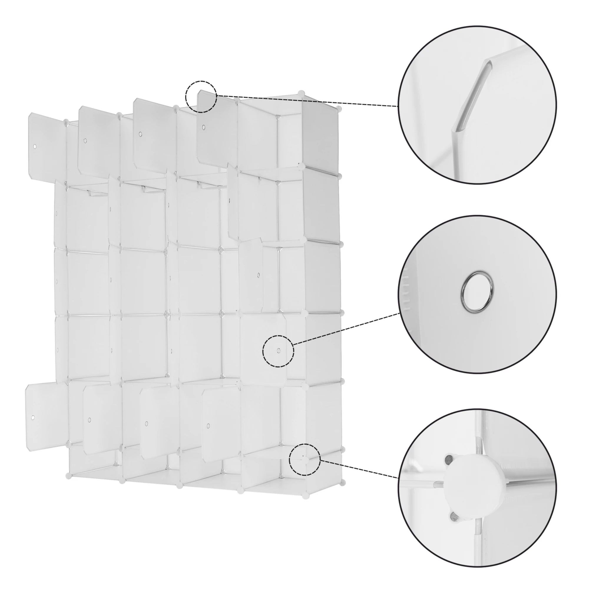 Dulap ZAFOD, alb, metal/plastic, cu 12 usi, 148x46x202 cm
