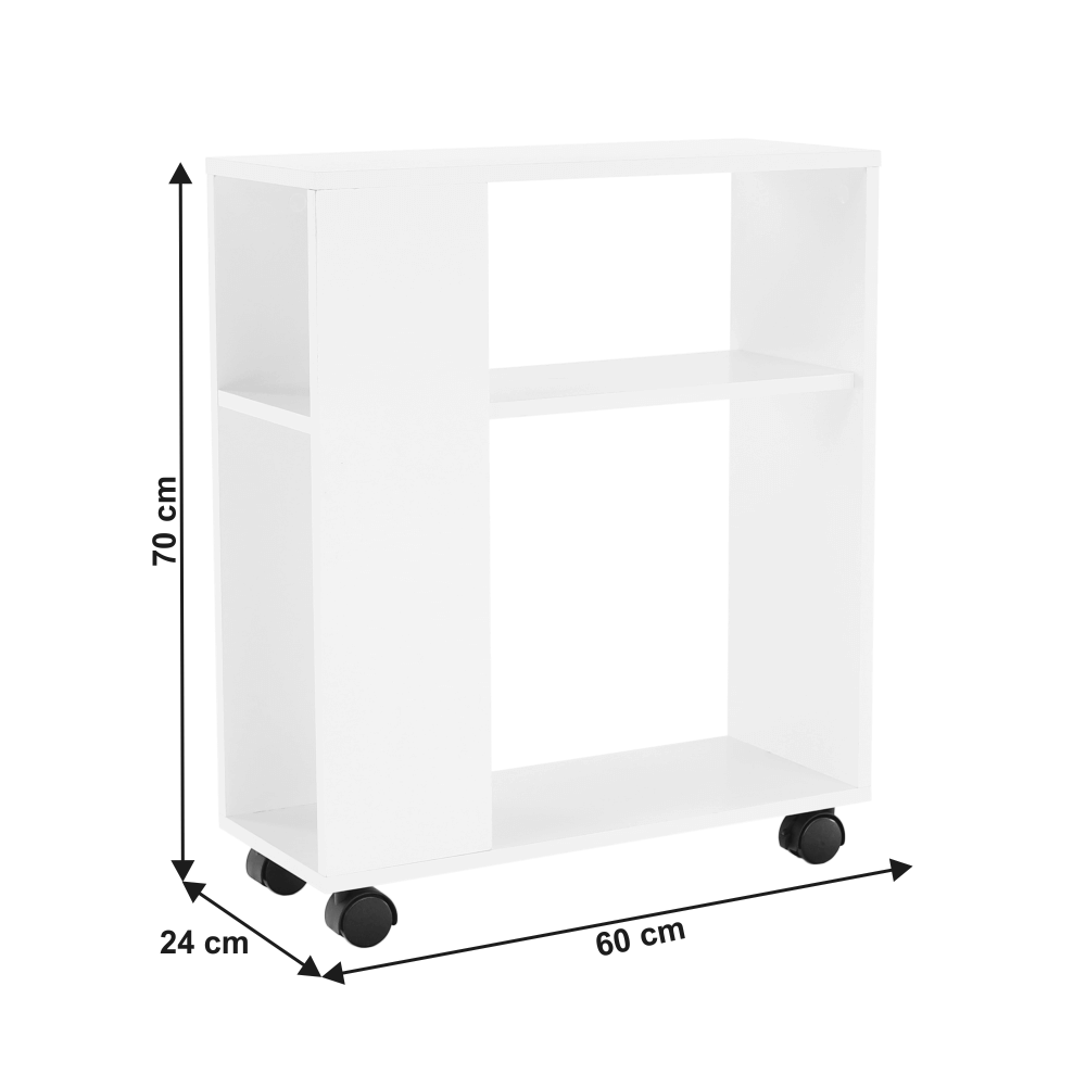 Masuta laterala ZOELA NEW, alb, PAL laminat, 60x24x70 cm