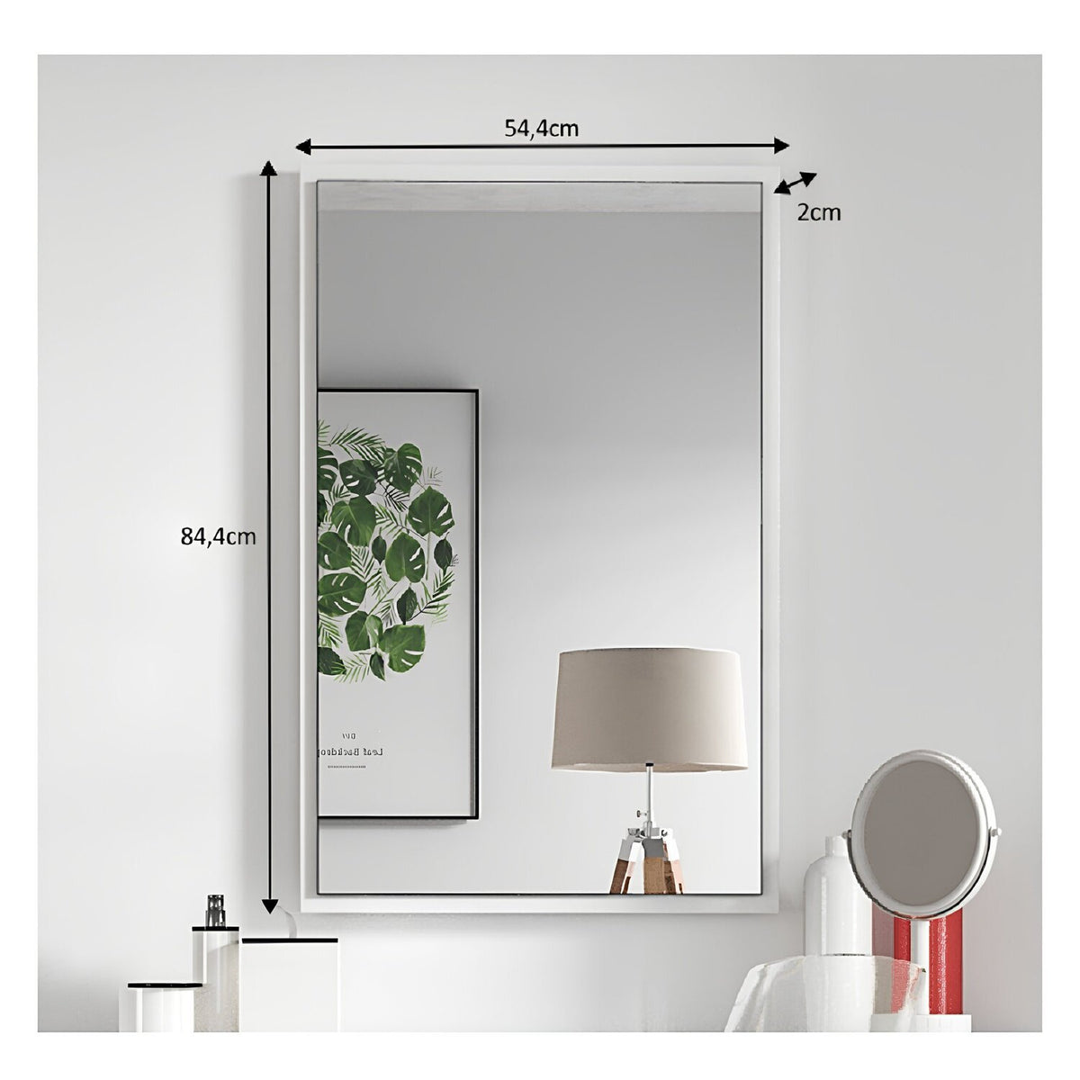 Oglinda VIOLET, alb, DTD laminat, 54x2x84 cm