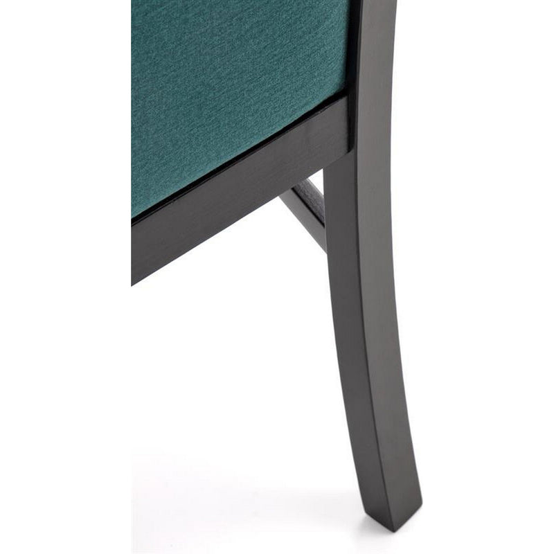 Scaun tapitat Gerard 2, negru/verde, stofa clasica/lemn de fag, 44x55x97 cm