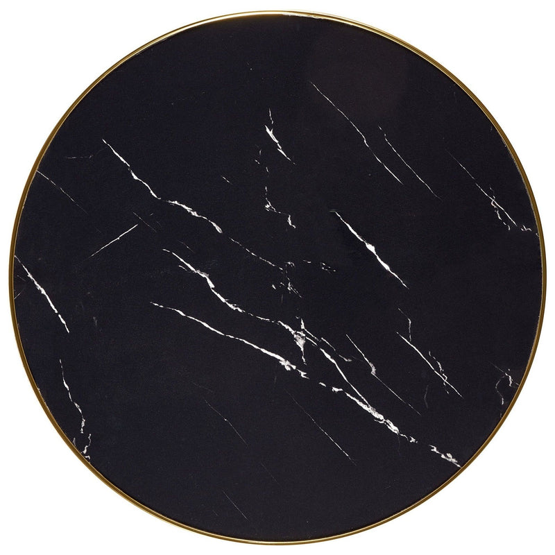 Masa MOLINA, negru/auriu, ceramica/otel, 59x74 cm