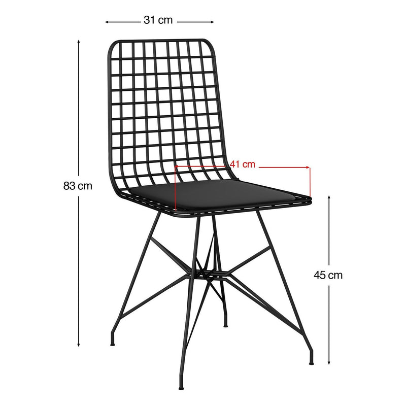 Set masa si scaune Nmsymk001, 1+4, PAL melaminat/metal, stejar/negru, 120x75x60 cm