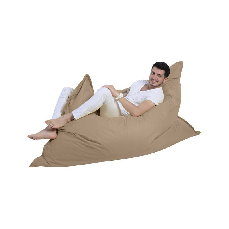 Fotoliu tip perna Giant Cushion, poliester, bej inchis, 180x140x30 cm