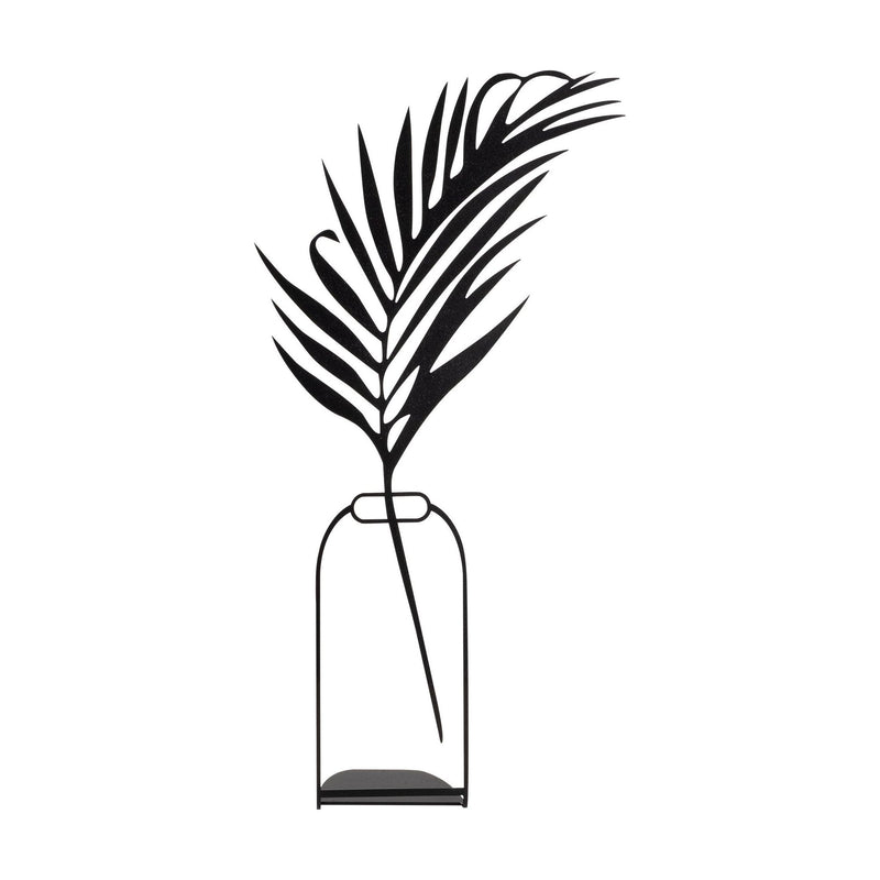 Obiect decorativ Flowerpot - 4, negru, metal 100%, 20x37 cm