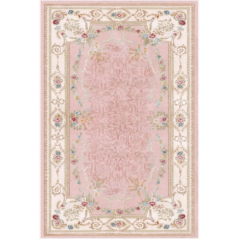 Covor hol, 80x150 cm, forma dreptunghiulara, catifea/bumbac, roz, ELS1800