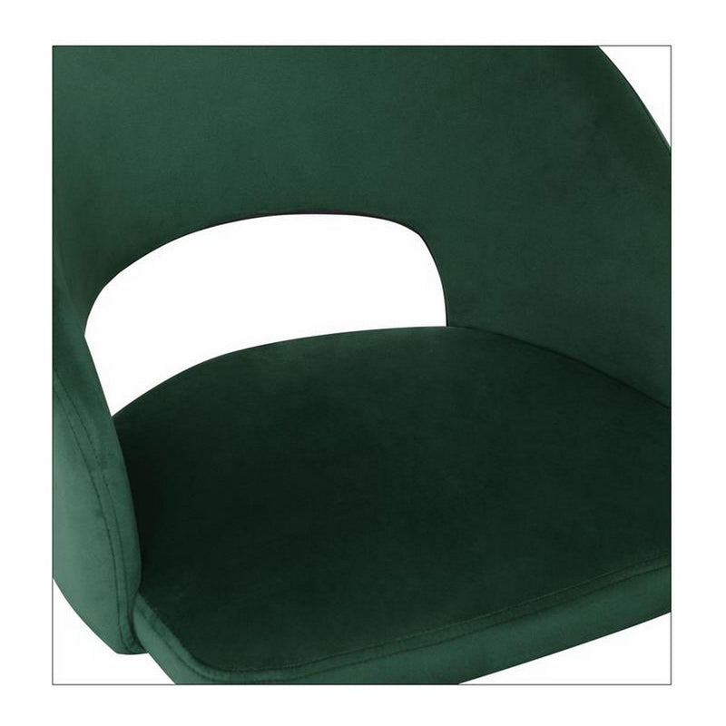 Scaun K455, verde/negru, stofa catifelata/metal, 51x57x77 cm