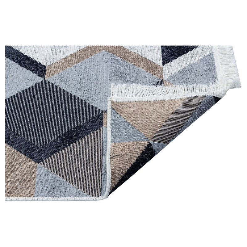 Covor, 120x180 cm, forma dreptunghiulara, material bumbac, imprimeu bej/negru, AR 10