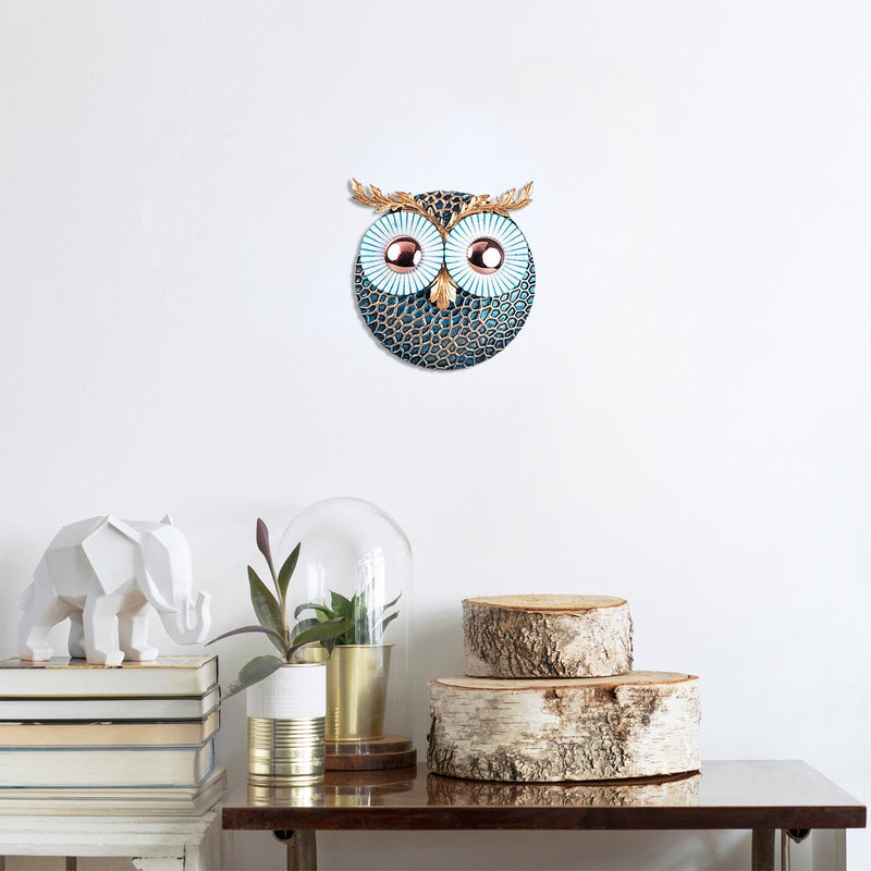 Decoratiune perete Owl 3, 100% metal, 19x19 cm