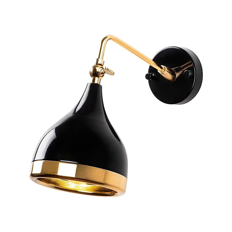 Lampa de perete Yildo-7032, negru/auriu, metal, 14x32x26 cm