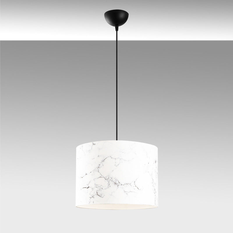 Lustra 6417, negru/alb, metal/material textil, 40x124 cm