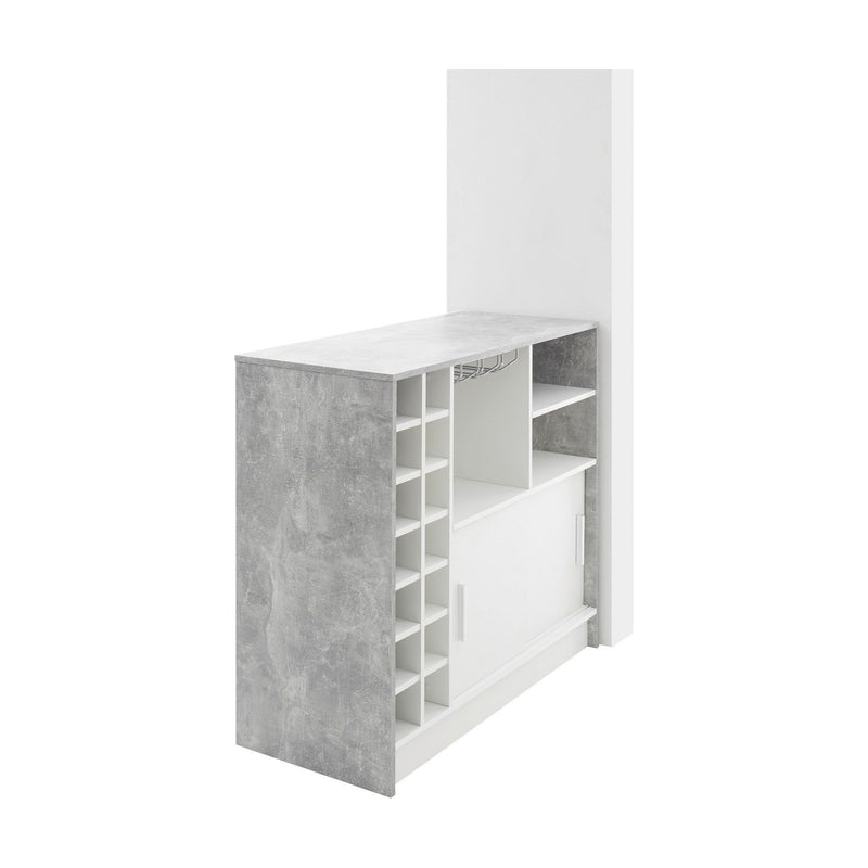 Masa bar Planter, PAL, alb/beton, 110x48x100 cm