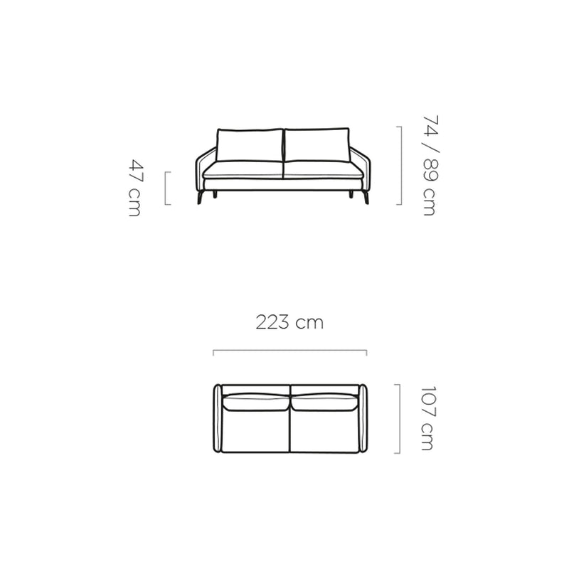 Canapea GLOSSY extensibila, personalizabil materiale gama Oferta Avantaj, functie de dormit, lada depozitare, 223x107x89 cm
