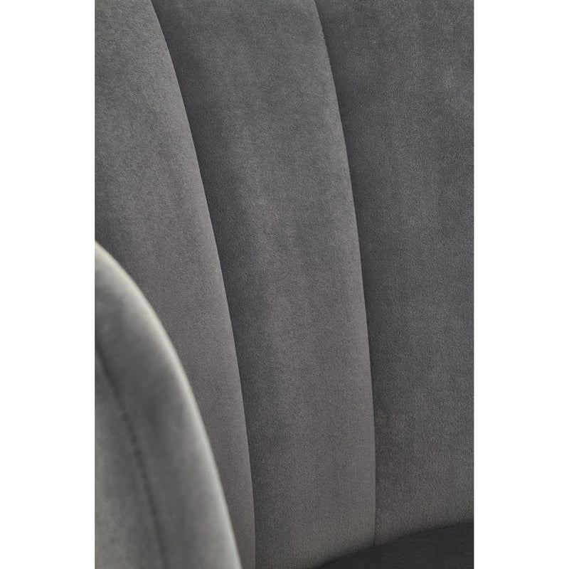 Scaun tapitat K386, gri inchis/negru, stofa catifelata/metal, 60x58x84 cm