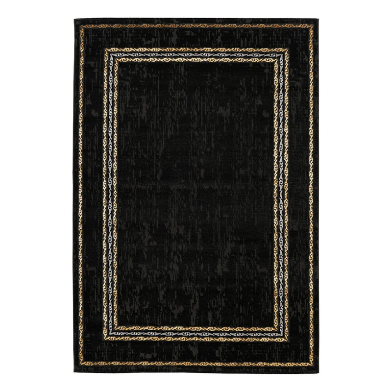 Covor MARMARIS 404, 160x230 cm, forma dreptunghiulara, fibre sintetice, negru