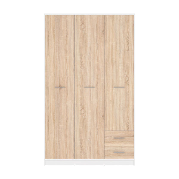 Dulap haine lemn alb-stejar sonoma NEPO PLUS, 118.5X54.5X197 cm