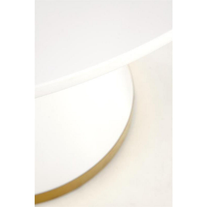 Masa Vegas, alb/auriu, MDF/otel, 120x120x76 cm