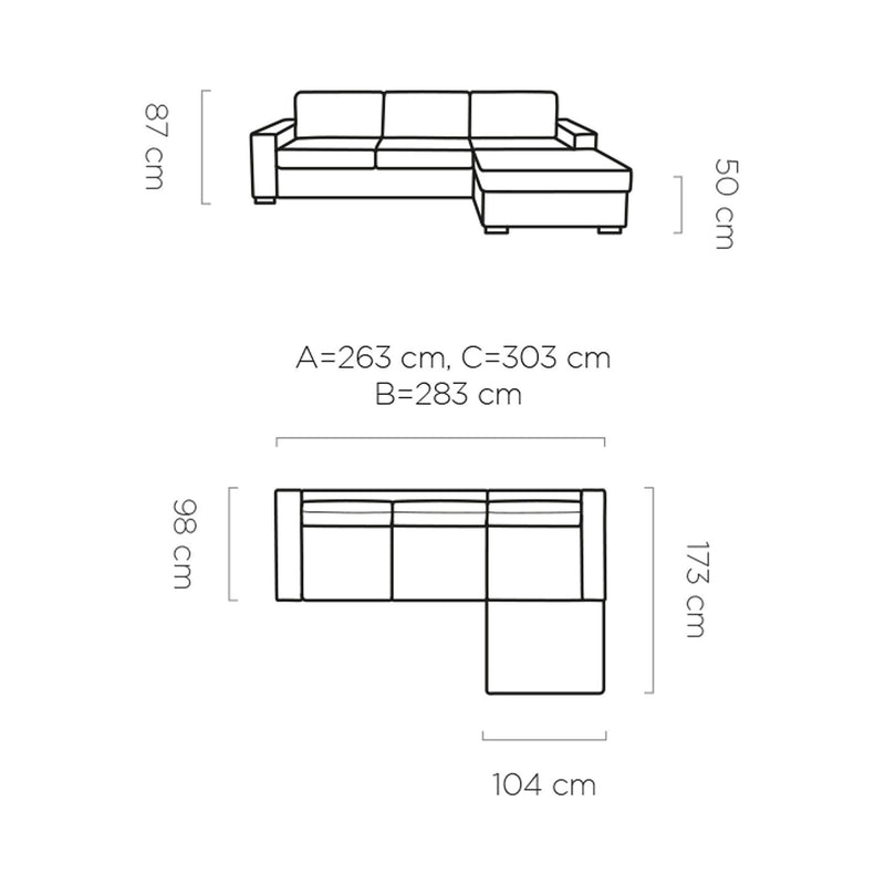 Coltar VANILLA CORNER 160 extensibil, personalizabil materiale gama Oferta Avantaj, 303x173x87 cm, lada de depozitare