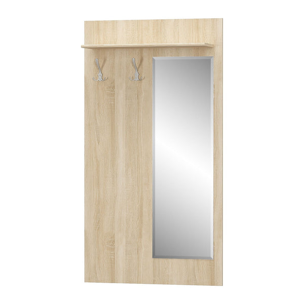 Cuier de perete cu oglinda Tips stejar sonoma, 80x22x153 cm
