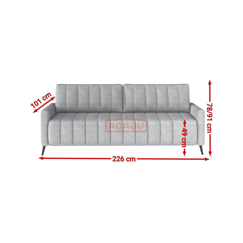 Canapea MOLLY, personalizabil materiale gama Premium, 226x101x91 cm, lada depozitare, functie de dormit