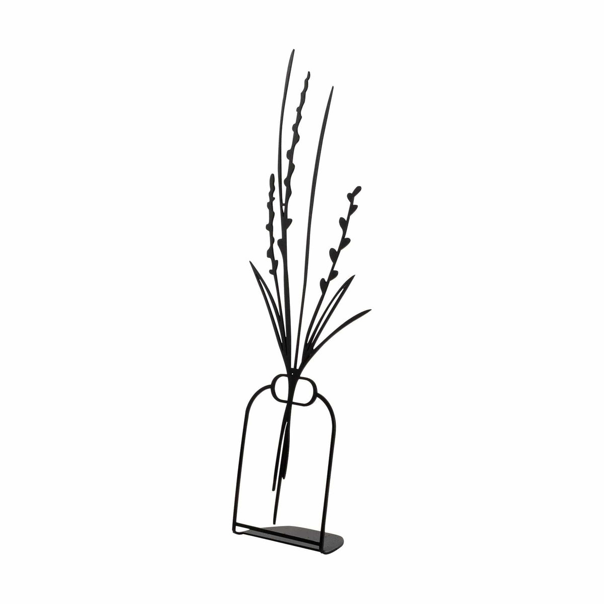 Accesoriu decorativ FLOWERPOT-3, negru, metal, 19x44 cm