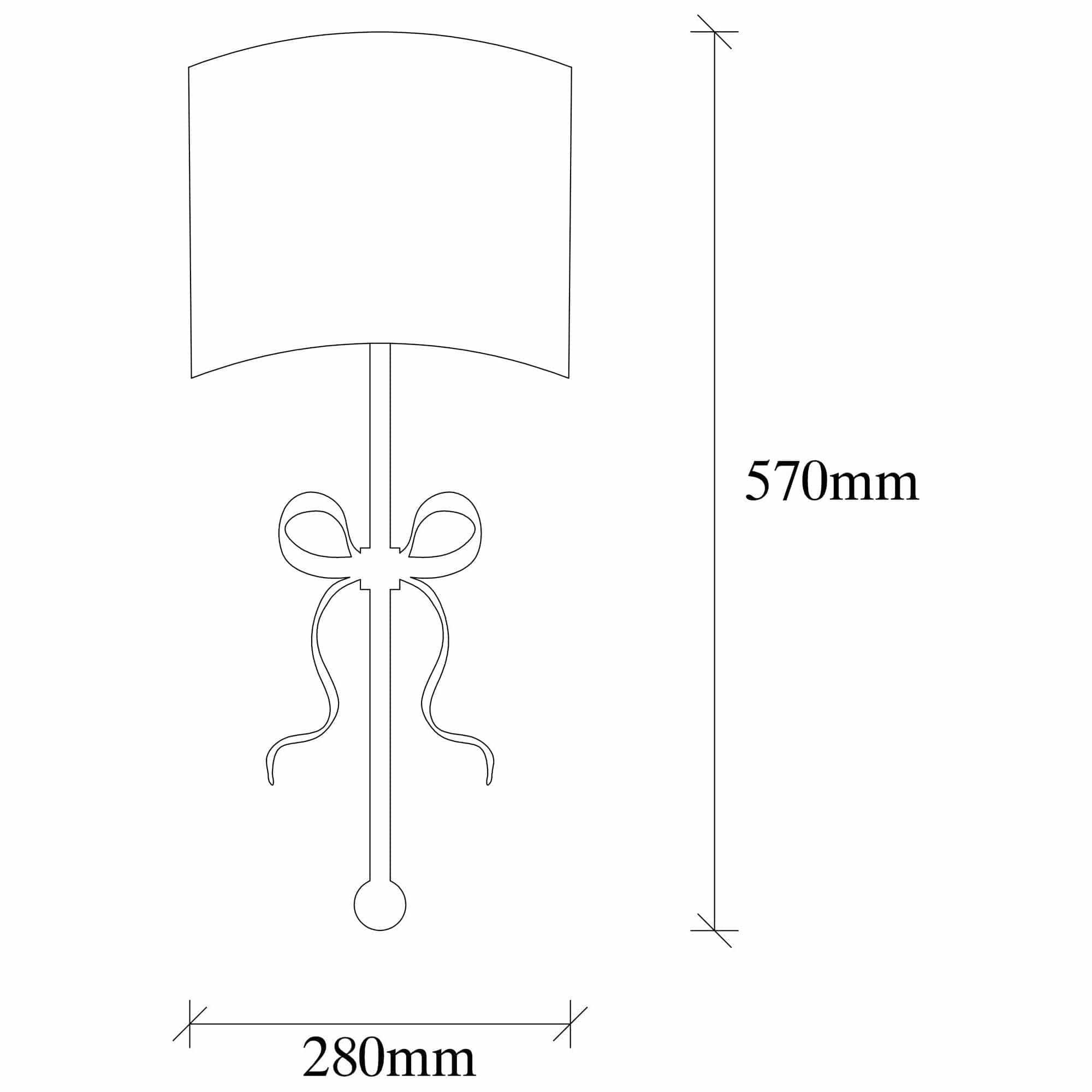 Aplica ASAF 6982, negru/alb, metal/material textil, 28x15x57 cm