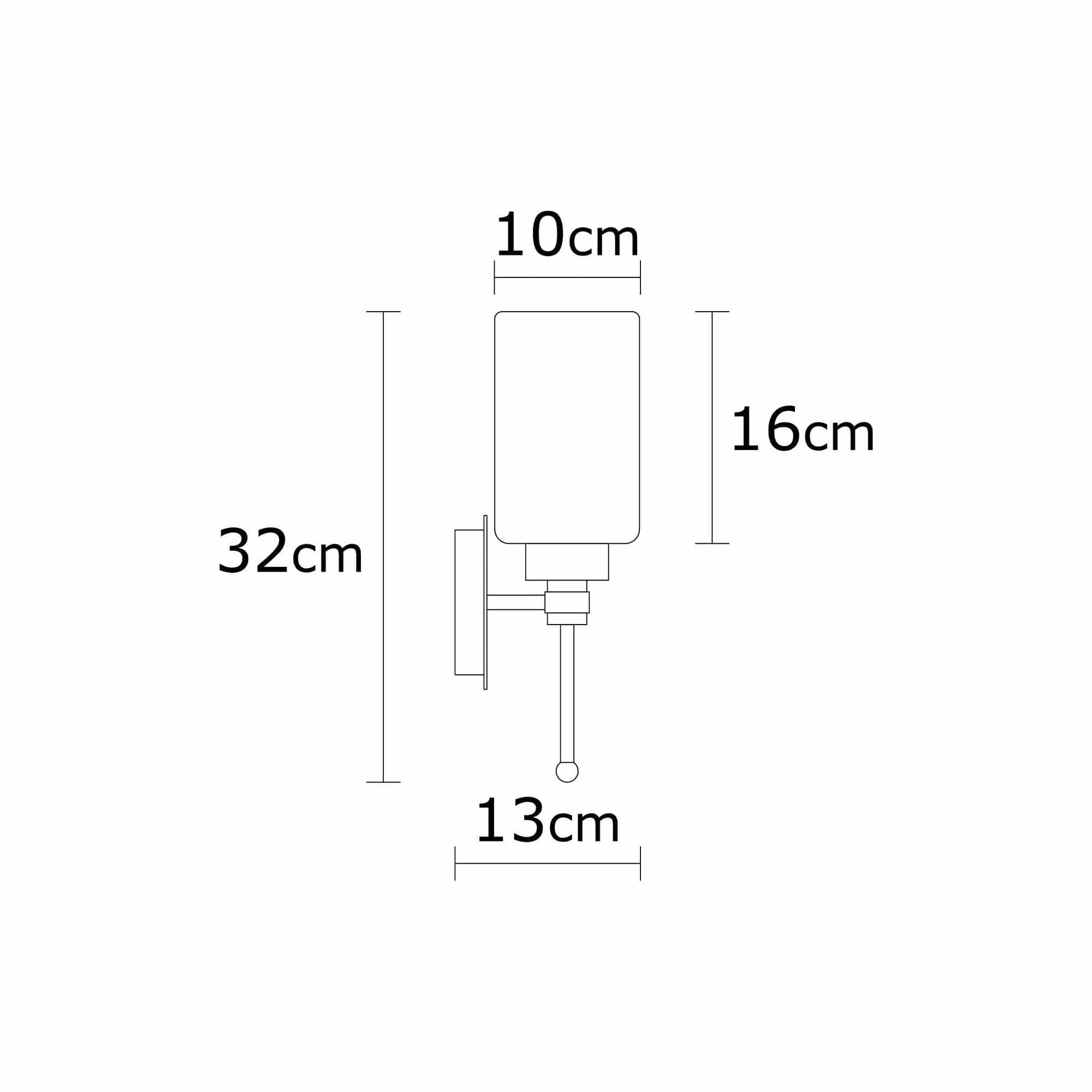 Aplica BALCOVA N-344, crom/alb, metal/sticla, 10x13x32 cm
