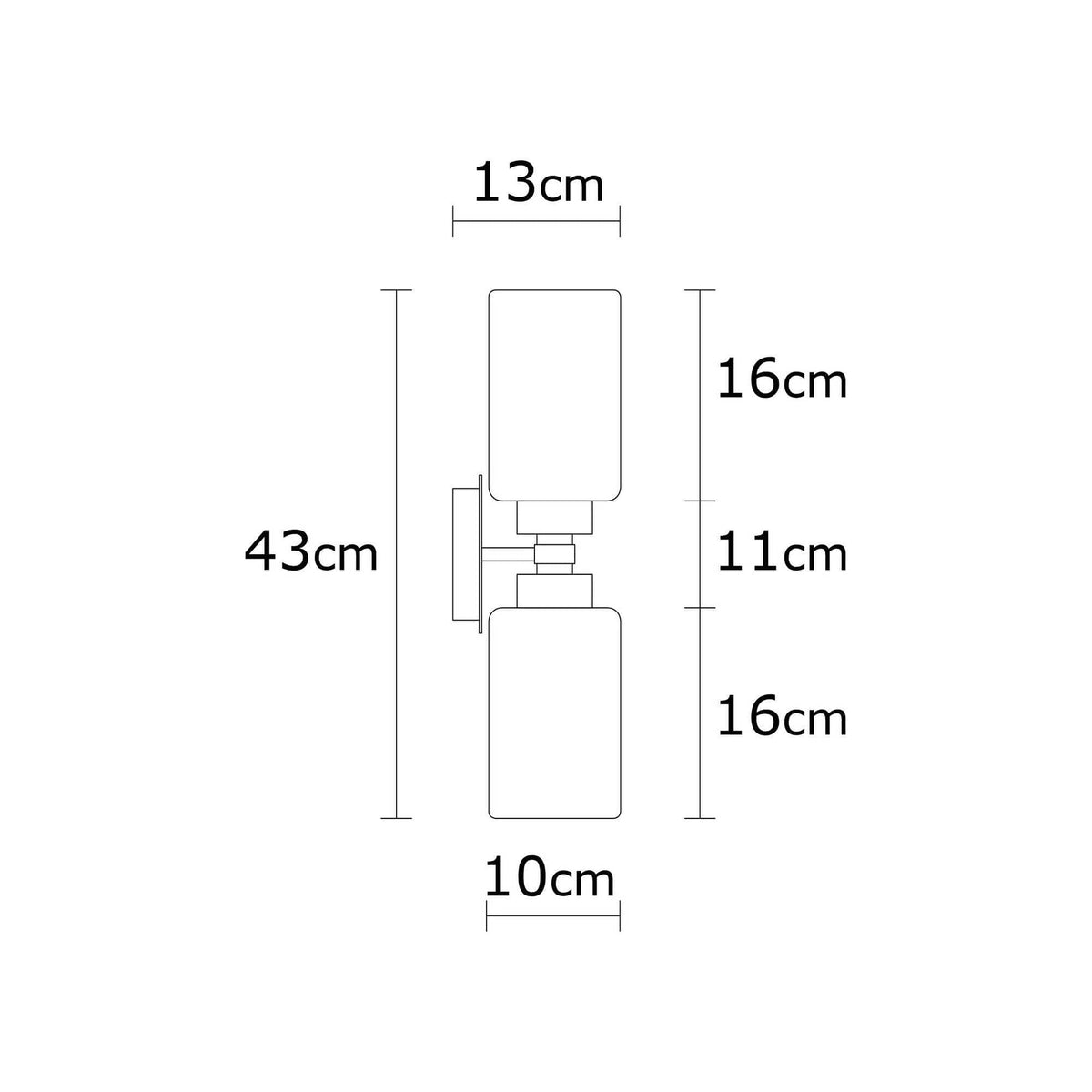 Aplica BALCOVA N-347, crom/alb, metal/sticla, 10x13x43 cm