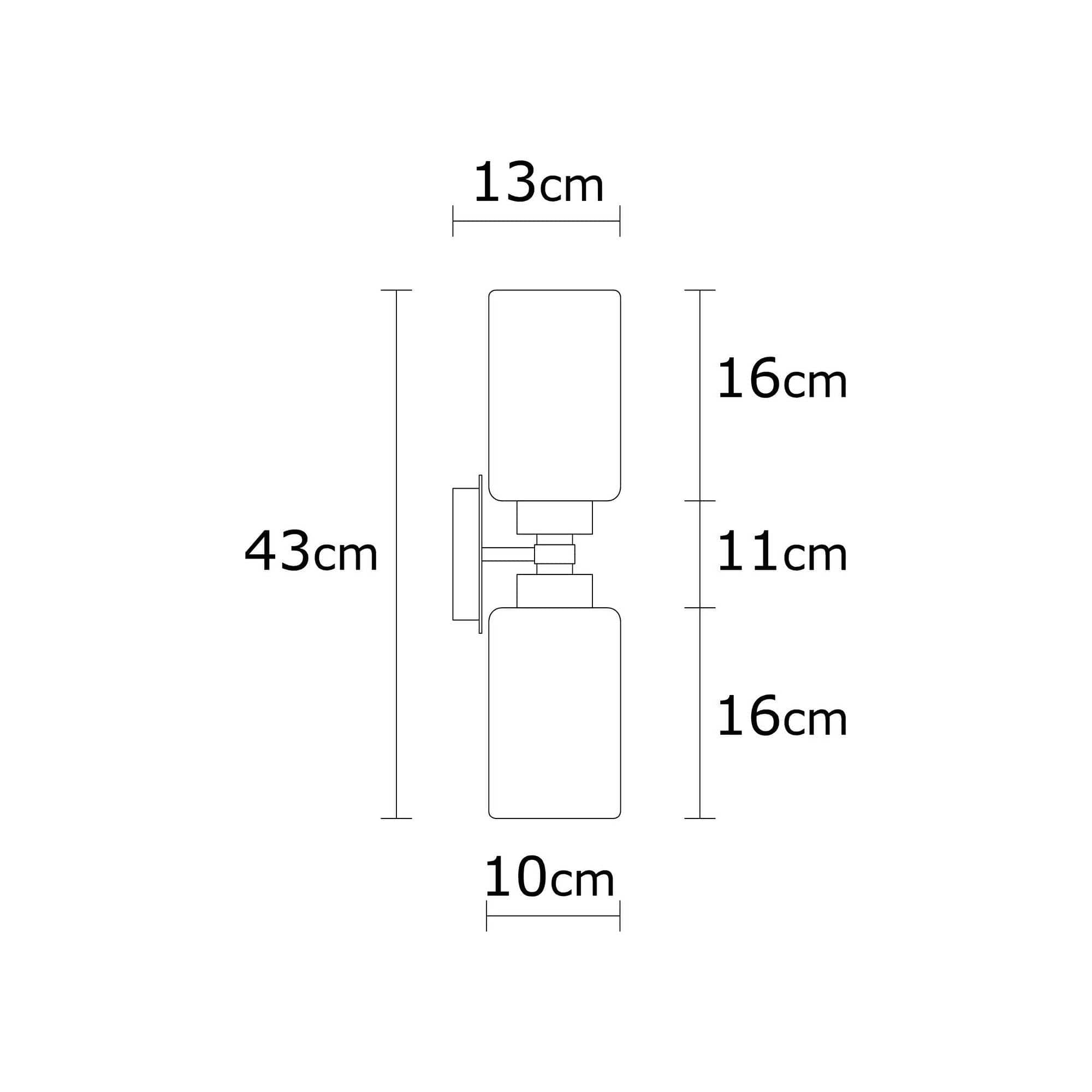 Aplica BALCOVA N-347, crom/alb, metal/sticla, 10x13x43 cm