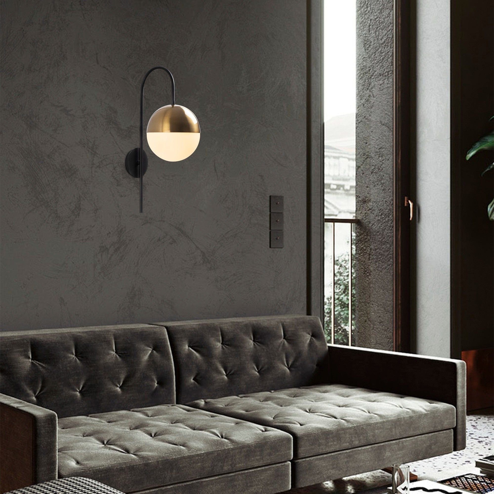 Aplica BASTOS 3051, auriu/negru, metal, 20x31x57 cm