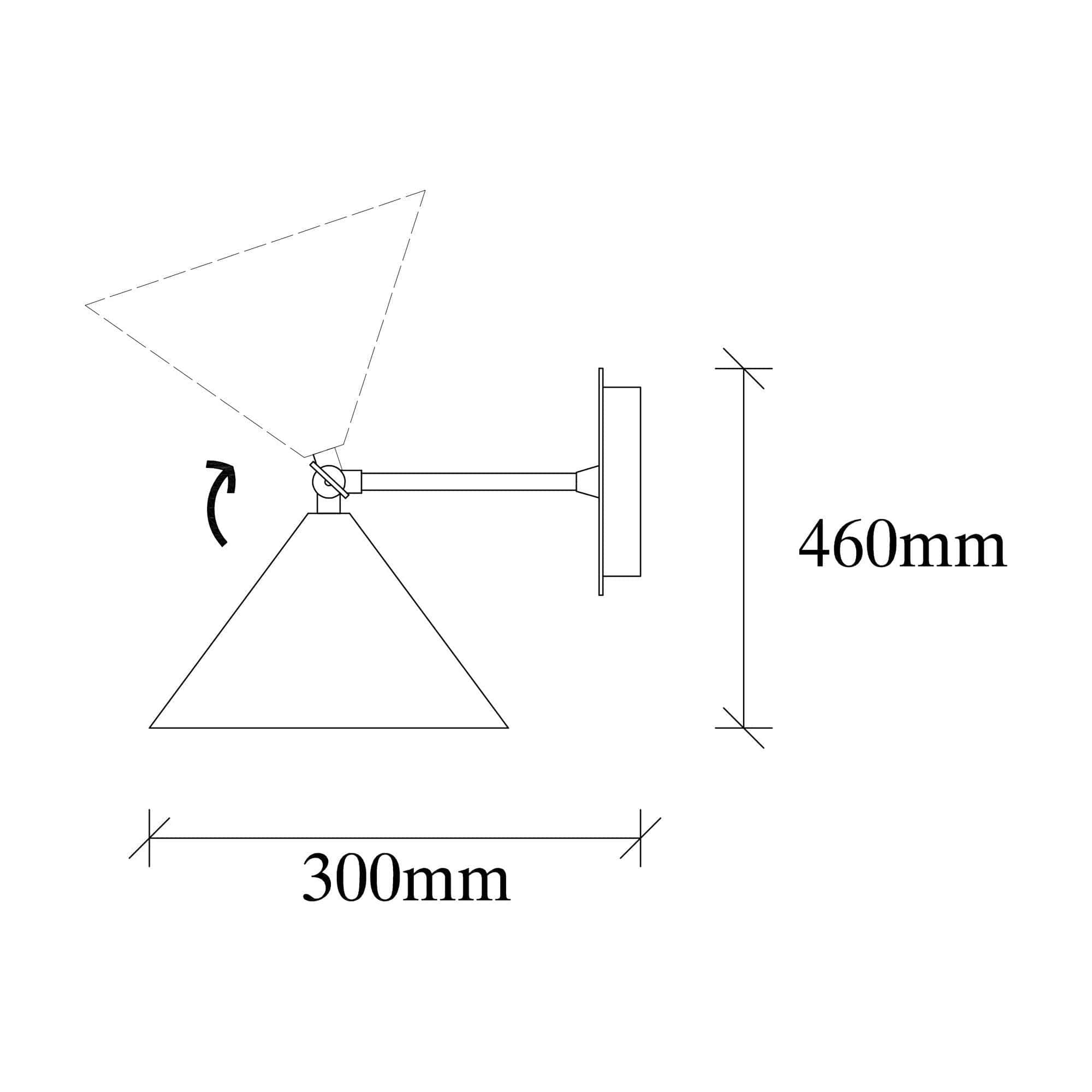 Aplica BERCESTE 185BLACK-A, negru, metal, 26x30x46 cm